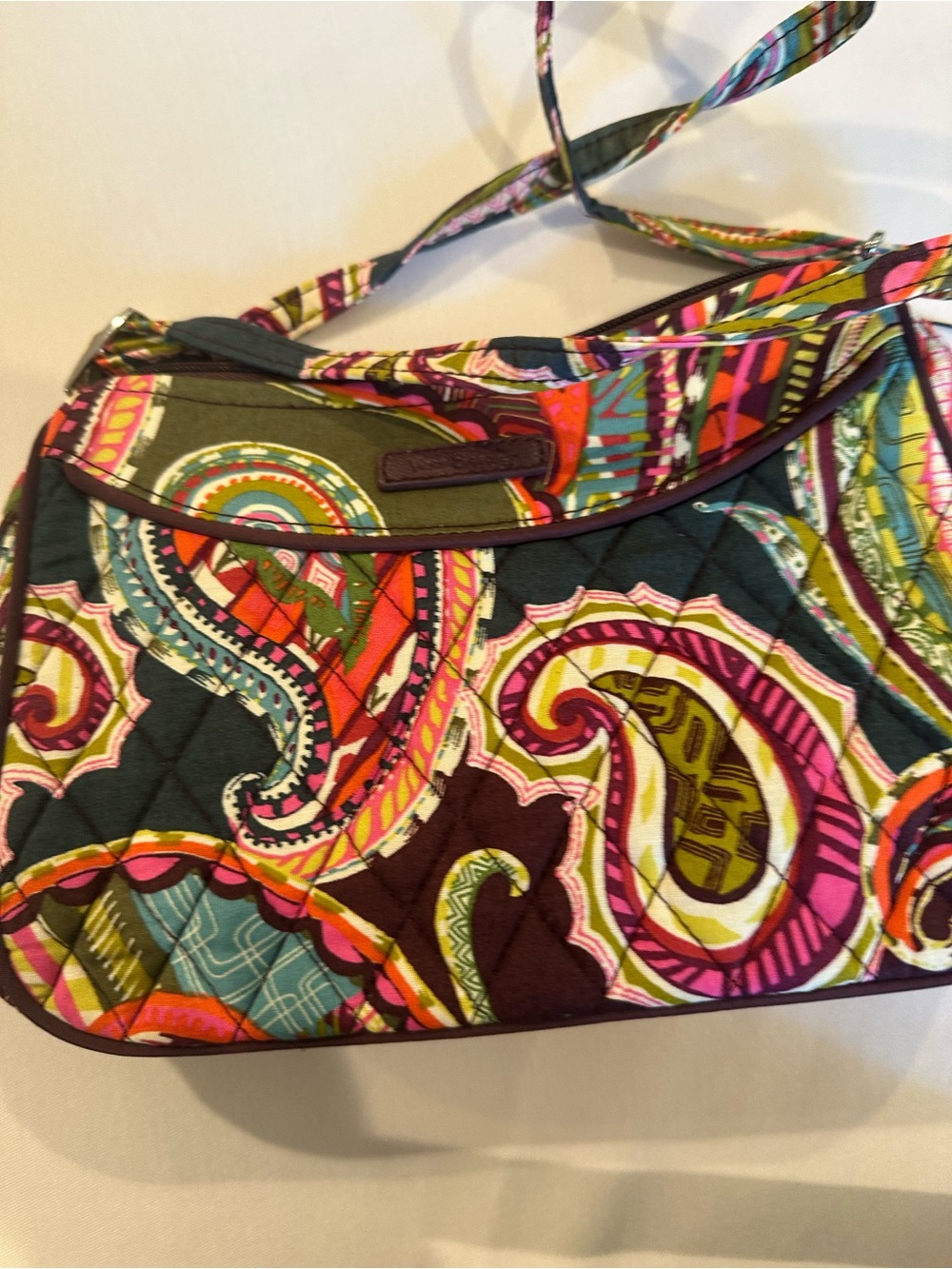 Vera Bradley Quilted Paisley Shoulder Bag in Pink, Green, Teal, Brown.  New tags